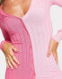 Фото #4 товара ASOS DESIGN button through mini cardigan dress in pink colour block