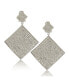 Suzy Levian Sterling Silver Cubic Zirconia Pave Flat Diamond-Shape Disk Dangle Earrings