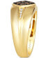 ფოტო #3 პროდუქტის Men's Chocolate Diamond & Nude Diamond Cluster Ring (1/2 ct. t.w.) in 14k Gold
