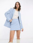 & Other Stories co-ord tweed blazer in light blue