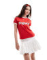 Bershka 'England' football baby tee in red Красный, M - EU 38 - фото #1