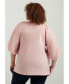 Фото #2 товара Plus Size June + Vie Raglan Puff-Sleeve Sweater