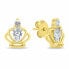 Gold-plated earrings Crown with zircons EA1056Y