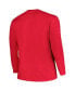 Men's Red Louisville Cardinals Big and Tall Two-Hit Long Sleeve T-shirt