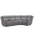 Фото #15 товара Addyson 117" 5-Pc. Leather Sectional with 2 Zero Gravity Recliners with Power Headrests, Created for Macy's