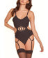 Women's Cut-Out and Grommet Eyelet Laced Bodysuit 1 Pc Lingerie