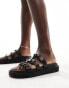 ALDO Mariesoleil footbed sandals in black leather