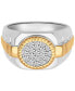 ფოტო #4 პროდუქტის Men's Diamond Circle Cluster Ring (1/3 ct. t.w.) in Sterling Silver & 18k Gold-Plate