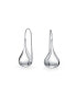 ფოტო #1 პროდუქტის Simple Plain Puffed Teardrop Pear Shaped Rain Drop Earrings For Women Fishhook Threader Polish Sterling Silver 1.2 Inch