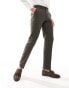 Фото #2 товара ASOS DESIGN slim suit trouser in brown pinstripe