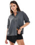 Pieces oversized boxy shirt in magnet grey