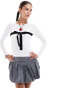 Фото #1 товара Basic Pleasure Mode beau long sleeve top in white