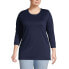 Фото #9 товара Plus Size 3/4 Sleeve Cotton Supima Crewneck Tunic