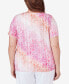 Plus Size Paradise Island Ombre Medallion Top with Lace Detail