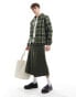 Фото #3 товара Santa Cruz hideout brushed check jacket in green and black