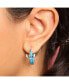 ფოტო #3 პროდუქტის Lilo and Stitch Blue Crystal Enamel Hoop Earring