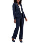 Фото #1 товара Women's Jacquard Two-Button Piped Pantsuit, Regular & Petite Sizes