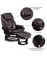 Multi-Position Recliner & Ottoman With Swivel Wood Base