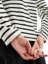 Mango stripe sweatshirt in black & white