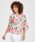 Women's Floral Print 3/4-Sleeve Top
