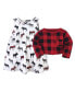 Toddler Girls Cotton Dress and Cardigan 2pc Set, Buffalo Plaid Moose