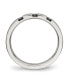 Stainless Steel Polished 3 Stone Black CZ 2.5mm Flat Band Ring