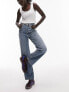 Фото #1 товара Topshop Petite Kort jeans in mid blue