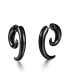 ფოტო #1 პროდუქტის Stainless Steel Horn Design Earrings - Black Plated
