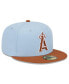 Men's Light Blue/Brown Los Angeles Angels Spring Color Basic Two-Tone 59Fifty Fitted Hat