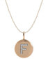 Фото #1 товара Macy's 14k Yellow, White, or Rose Gold Necklace, Diamond Letter F Disk Pendant (1/10 ct. t.w.)