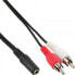 Фото #1 товара InLine Audio cable 2x RCA male / 3.5mm Stereo female 1m