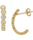 Lab-Grown White Sapphire Bezel Half Hoop Earrings (1-1/8 ct. t.w.) in 14k Gold-Plated Sterling Silver