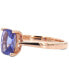 ფოტო #2 პროდუქტის Tanzanite Emerald-Cut Solitaire Ring in 10k Rose Gold