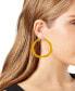 ფოტო #3 პროდუქტის Lucite Bamboo-Shaped Large Hoop Earrings, 2.25"
