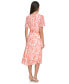 Petite Floral Godet-Sleeve A-Line Dress