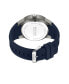 Men's Sporty Three Hand Blue Silicon Strap Watch, 49mm