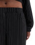 Фото #3 товара ASOS DESIGN Curve relaxed dad trouser with 5 pocket detail co-ord in black stripe