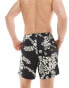 Superdry Hawaiian print 17-inch swim shorts in surf school black