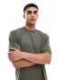 ASOS DESIGN capsule collection relaxed fit textured rib t-shirt in dark green