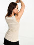 Morgan knitted cami top with gold buckle detail in beige