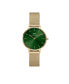 Women's Petite Emerald 23K Gold PVD Plated Stainless Steel Watch 28mm