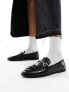 Mango croc detail loafer in black