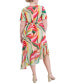 Фото #2 товара Plus Size Printed Asymmetrical-Hem Midi Dress