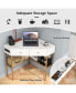 Corner Desk with Built-in Charging Station Storage Drawers & Open Shelves Office