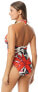 Фото #2 товара Vince Camuto Women's 183960 Wild Lotus Plunging Wrap One-Piece Swimsuit Size 14