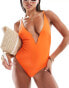 ASOS DESIGN wiggle wire swimsuit in orange