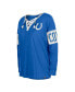 ფოტო #4 პროდუქტის Women's Blue Indianapolis Colts Lace-Up Notch Neck Long Sleeve T-shirt