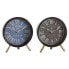 Фото #1 товара Настольные часы DKD Home Decor Синий Чёрный Разноцветный Металл Стеклянный Vintage 20,5 x 5 x 24 cm (2 штук)