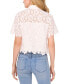 Фото #2 товара Women's Lace Short-Sleeve Button-Up Blouse