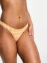 Bershka v-front bikini bottoms in orange check